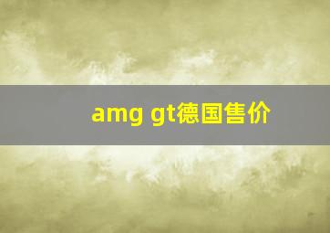 amg gt德国售价